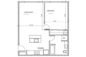 Market Village 1 Bedroom Floor Plan