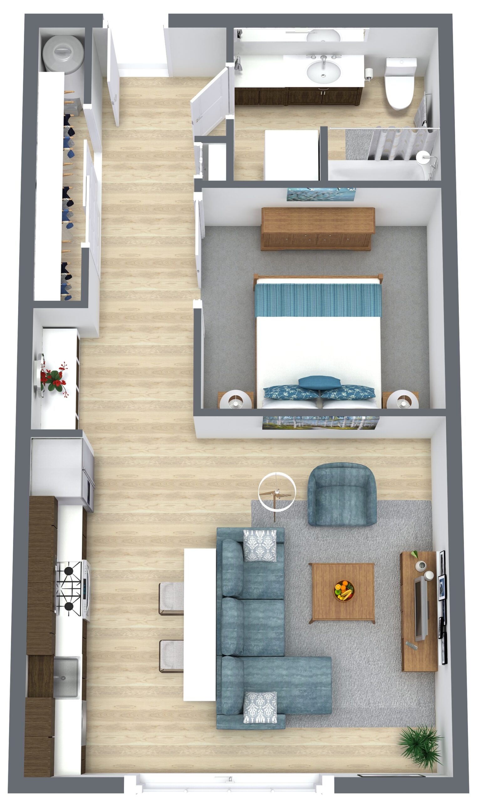 1 BEDROOM F <BR>1 Bedroom + 1 Bath<br>722-880 sq ft